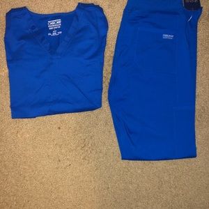 Cherokee royal blue scrub set in size small